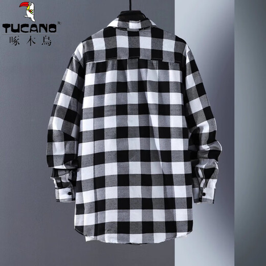 Carpintería de carpintero (tucano) camisa a cuadros de la camisa a cuadros de la primavera y otoño de la mano de manga larga camisa suelta camisa suelta estudiante juventud ropa de pulgada 6908 camisa roja l