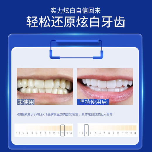 SMILEKIT 炫白牙贴去黄牙齿贴片闪耀美亮白牙贴去烟渍洁白美牙贴便携温和