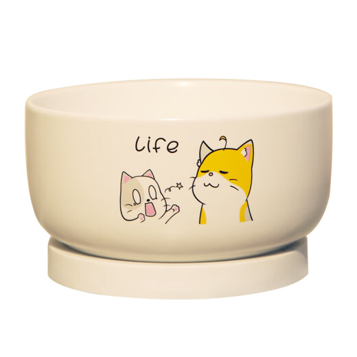 珊野猫咪恒温饮水机酸奶机水碗加热猫喝水喂食喂水神器猫碗冬天饮水器 【350ml】白对话喵陶瓷碗+恒温垫
