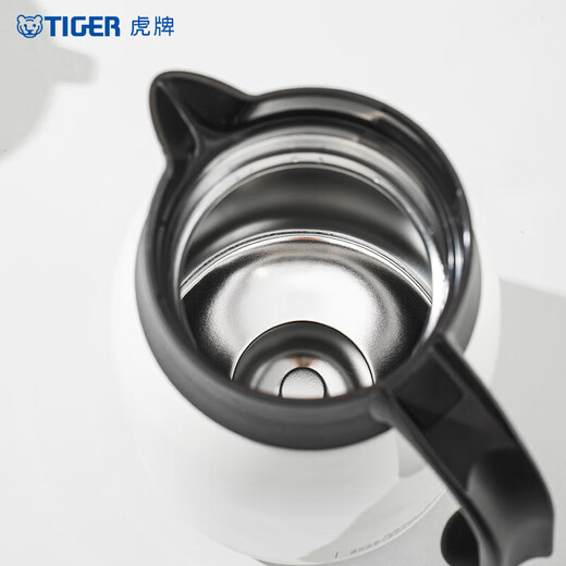 TIGER Stainless Steel Portable Thermos Vacuum Insulated Kettle PWM-A16C-CA Pearl White 1.6L