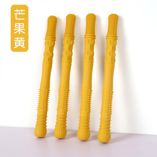Guanxiangniao Teething Stick Baby Teething Stick Hollow Straw Teether Chewable Child Massage Gum Food Grade Soft Bite Matcha Green*/1pc Silicone Hollow Teether Tube