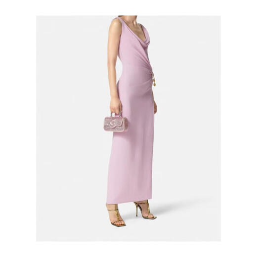Versace Crystal Mini Bag Crystal Clear Magnetic Flip Adjustable Shoulder Strap Multi-purpose Hand-Hand Crossbody Dual-Use Nude Color Unicode