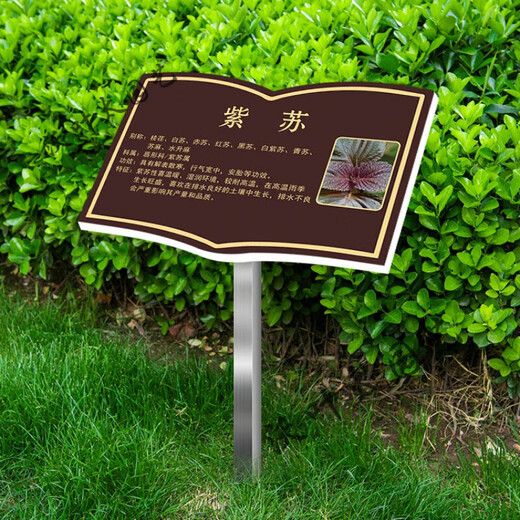 Plant introduction sign, tree sign, Chinese herbal sign, animal introduction sign, plant science sign, customized outdoor, customized PVC covered crystal film + column 20x30cm