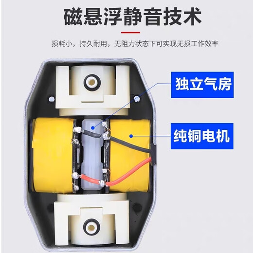 仟鱼氧气泵静音增氧移动充电交直流大气量户外打氧增氧机养鱼家用 QY9901交直流 6瓦【裸泵】