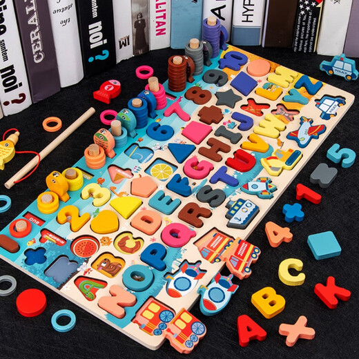 Bonath Children's Early Education Puzzle 1-23-6 ans Numéro Cognitive Building Blocs Baby Intelligence Development Toys for Boys and Girls New Dinosaur Lettres numériques