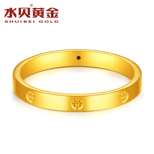 Water shell gold pure gold 999 four-leaf clover pattern ring gold ring women's 5D craft birthday gift four-leaf clover ring 10 circles + gold weight about 0.5 grams