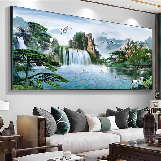 Handwerksmann Zeit begrüßt Kiefern Wohnzimmer Sofa Hintergrund Wanddekoration Teelaum Hängende Malerei Landschaft Malerei Landschaft Kalligraphie und Malerei Büro Wandmalereien Hall [Begrüßung] CT-3882 250*100 cm modern