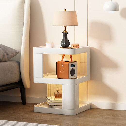 Anya bedside table creative small apartment replacement shelf simple living room sofa bedroom bedside table white