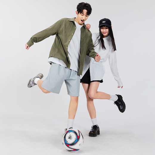 MINISO ice silk shirt men's spring all-match basic men's high-end lapel trendy long-sleeved shirt light rice XL