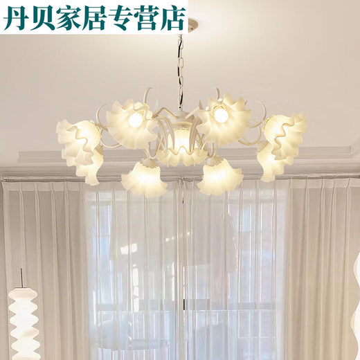 XMSJ法式田园客厅吊灯创意网红铃兰花朵灯美式乡村复古灯具餐厅卧室灯 YL6627绿色三头圆盘35CM暖光