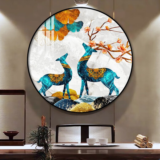 Moderne einfache Eingangswanddekoration Gemälde Runde Esszimmer Hängende Malerei leichte Luxus luxuriöse Schlafzimmer Bett