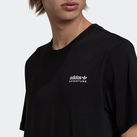 阿迪达斯 （adidas）三叶草短袖男士夏季户外健身训练运动服跑步透气休闲圆领T恤 HK5010 L