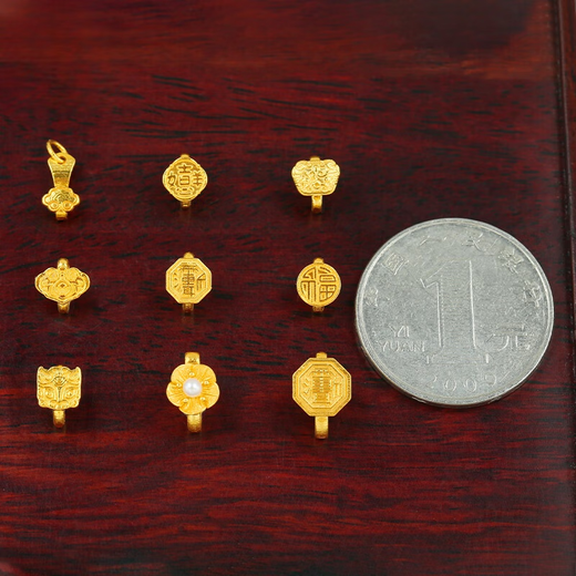 Junbu 18K gold ancient gold buckle pendant buckle bracelet necklace connecting button diy braided rope handmade jewelry accessories Pixiu buckle/piece (No. KT116)