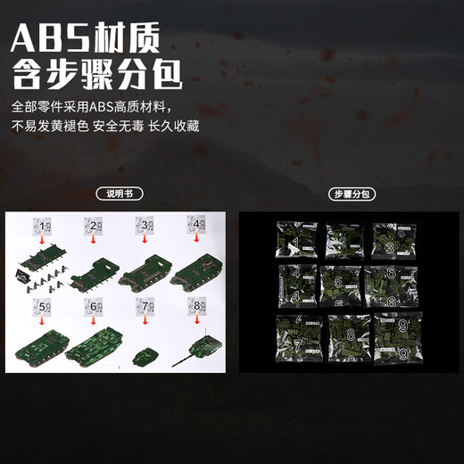 Qizhi Chuang Imagination Building Blocs 99a Military Remote Control Tank Assembly Puzzle 7-14 ans Children Boys Toys Birthday