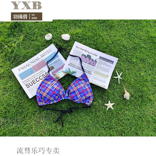 羽俙碧比基尼泳衣超性感全三点式多巴胺可爱少女海滩度假小胸三角式 826一套 M