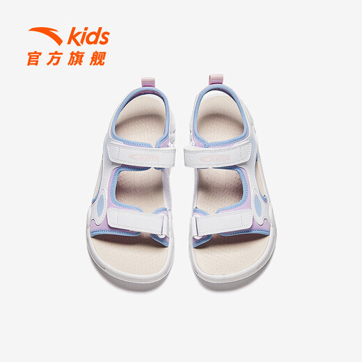 ANTA children's and girls' open-toe sports sandals for big children and girls 2026 summer new non-slip outdoor beach sandals light fog purple/ANTA white/colorful blue-2 37