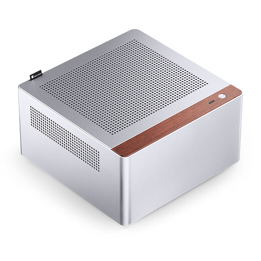 JONSBO N10 silver ITX mini desktop chassis (3.3mm aluminum alloy shell/North American black walnut/ITX version/4.5L volume/1U FLEX power supply)