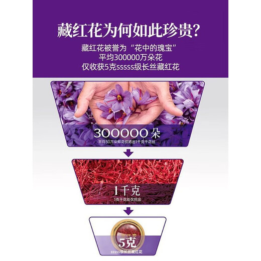 Peking Tongrentang [Safran-Level] Tibet Offizieller chinesischem Tee, der in Wasser und trinken iranisch Zang Safran-Kopftee (ausgewählte Filamente) 2G Safran [Dose] eingeweicht wurde [kann]