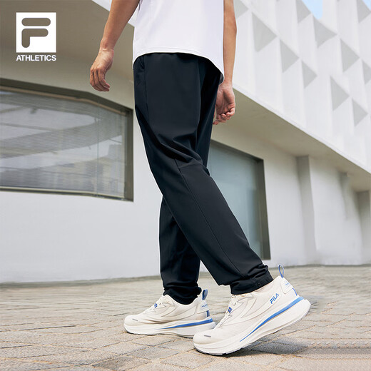 Pantalones de punto para hombres oficiales de FILA en verano Nuevo estilo delgado de protección solar y sensación genial de fitness versátil Pantalones deportivos para hombres Dark Black-Bk XL (180) 88a