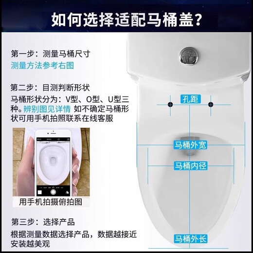 惠达（HUIDA)惠达马桶盖家用坐便盖加厚通用缓降坐便器盖板圈O/V/U型配件老式 大U型:S6190盖板
