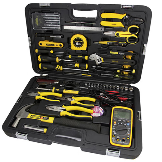 Stanley (STANLEY) household tool box telecommunications tool set manual home electrician telecommunications repair tool set multimeter wire stripper 61-piece set 89-885-23C