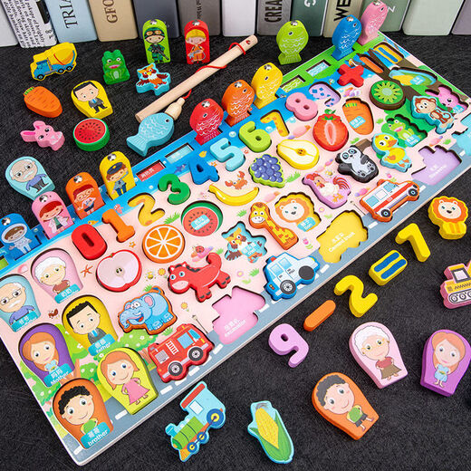 
Yusenyi children's digital building block assembly toys baby 1-2 weeks old 3 years old 5 men and women use brains and early education intelligence puzzles Six-in-one logarithmic version + storage bag
