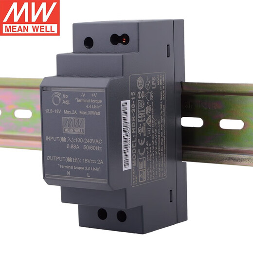 Unidad de fuente de alimentación conmutada MEANWELL HDR-30-15, tiempo de entrega 7-15 días
