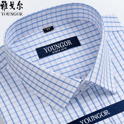 Bürgermeister Yager Shirt Herren kurzärmelig 2025 Neues Sommer High-End Business Casual Formal Kleid Dad Dad Hemd Kleidung DX6628 38