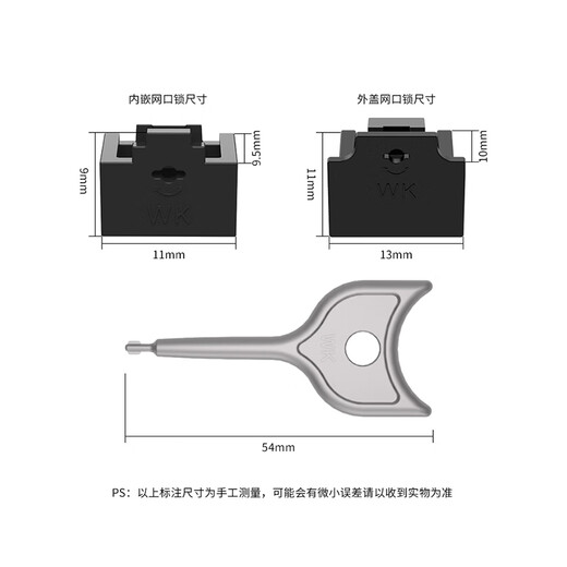 Weizhikong Network Port Lock Network Port Blocker Network Port Dust Plug Network Cable Port Blocking Plug Removable Sealing Plug Embedded/Black (100 pieces + 2 tools)