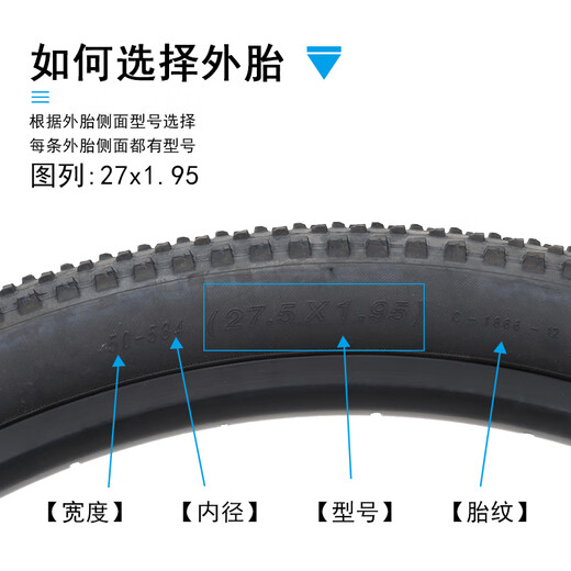 捷安特（GIANT）官方旗舰山地车内外胎27.5X1.95轮胎ATX830/850自行车外胎 27.5X1.95单外胎一条