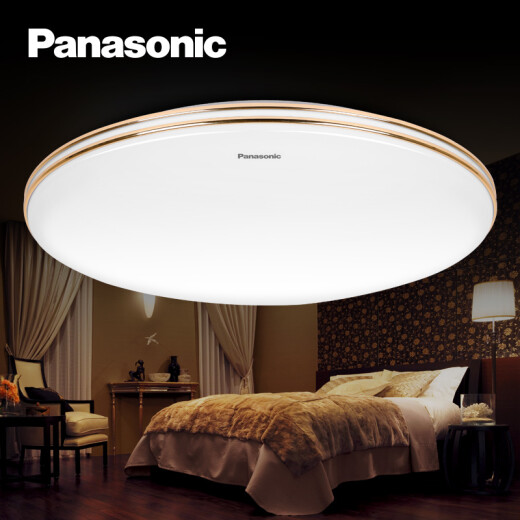 松下（Panasonic） led吸顶灯金银边圆形卧室灯简约大气遥控调光客厅书房照明灯具 18W双金边卧室吸顶灯 HHXC1049L