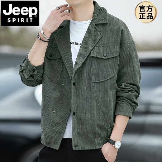 JEEP SPIRIT denim suit jacket men's spring and autumn 2025 new autumn casual work jacket suit autumn top men's black L