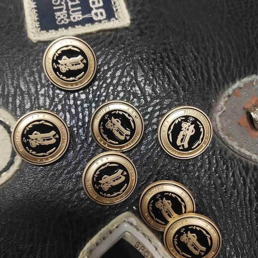 Special-shaped pattern trendy British denim buckle badge button cufflinks skirt trouser buttons jacket top metal buttons sand gold black 20mm 5 pcs