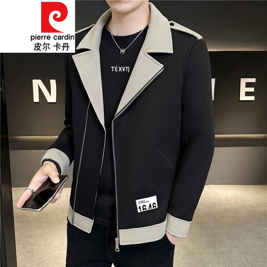 Pierre Cardin British yuppie men's suit jacket short windbreaker design sense casual suit spring and autumn men's jacket beige M
