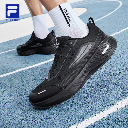 斐乐（FILA）柔云3路跑鞋男鞋2025夏季新款透气缓震运动鞋体测跑步鞋 黑-BK 41