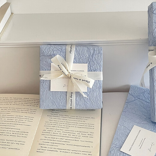 DOROCH gift wrapping paper with ribbon Phalaenopsis cigarette box wrapping paper blue birthday gift handmade DIY Christmas wrapping paper