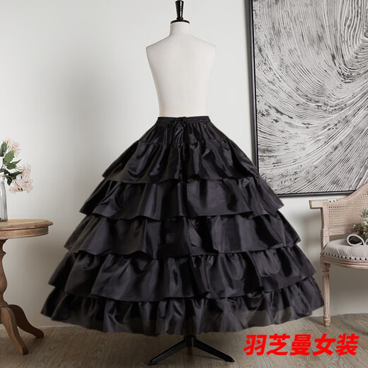 Gu Xicen Lolita bustle long flower wedding large fish bone support super puffy adjustable princess tutu skirt wedding dress petticoat support four circles 95cm
