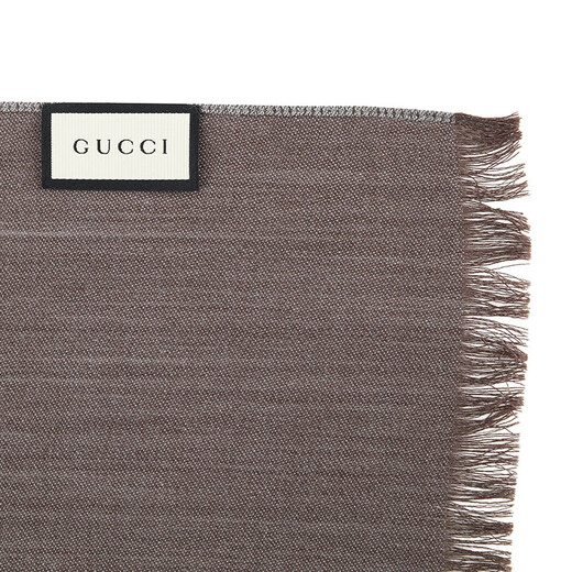 Gucci (GUCCI) classic double G double-sided printed fringed scarf for men and women, dark gray 165904 3G646 1264