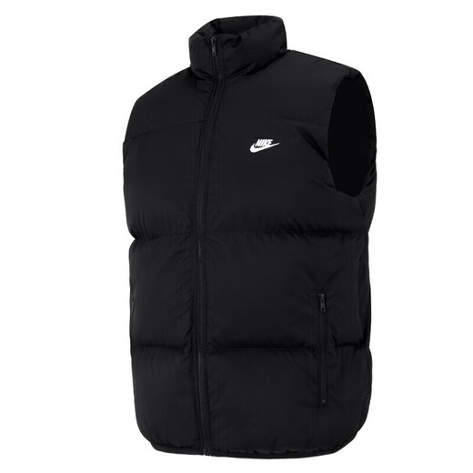Nike (NIKE) cotton jacket vest jacket men's 2023 winter new sportswear outdoor windproof and warm vest casual top FB7374-010 black S
