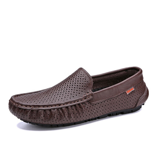 Spider King (Zhizhuwang) [Gleiches Modell in der Einkaufszentrum] Herren Sommerleder Hollow 9901 (atmungsaktiv) Brown 20 38 [Standard Lederschuhgröße]