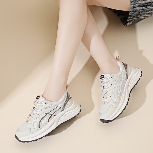 
Ouya Linglong white shoes for women in summer new style for women with thick sole versatile sports shoes for travel mesh breathable casual shoes dad shoes Mika [Shuangwang] JST7036 37