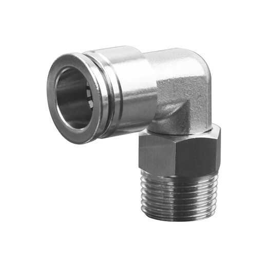EXSN 304 stainless steel PL threaded elbow right angle L-type universal rotating outer wire pneumatic quick plug joint high temperature resistant PL10-04