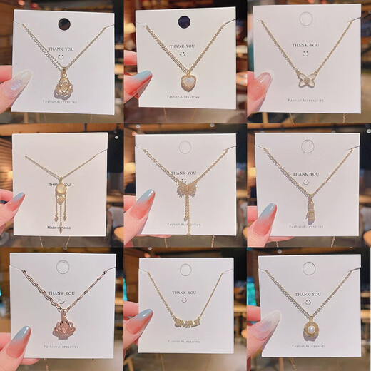 [Collier Collection] Niche Design Sense Clavicule Chain Collier Femme Léger Personnalité de luxe haut de gamme Retro Fashion Collier polyvalent [un] style aléatoire sans limite sur les images