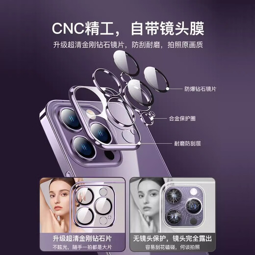 迪普尔iphone16promax手机壳全包苹果16promax手机壳带镜头膜透明硬壳防摔保护套