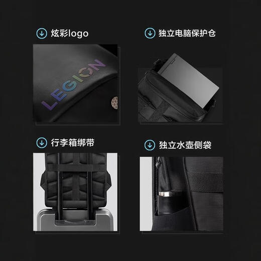 联想（Lenovo）拯救者双肩包笔记本15.6 17.3英寸电脑包旅行背包防泼溅大容量商务办公时尚简约游戏外设大容量包 【兼容17英寸及以下】Active双肩包
