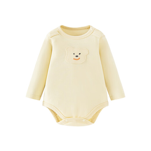 Mini Bala plant core baby pure cotton skin-friendly triangle baby bottoming rompers one-piece light yellow 31417 66cm