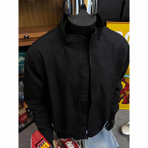 POUM美式教练夹克外套男秋冬款软壳冲锋上衣立领cleanfit飞行员棒球服 CLH-Y6629杏色 L