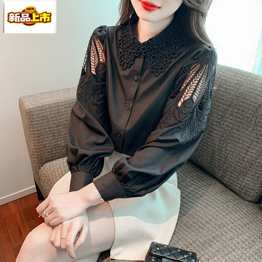 初径【6849人收藏】刺绣纯棉衬衫女2025年秋装新款时尚绣花白色衬衣宽 CY9227 白色 S 【建议75-95斤】