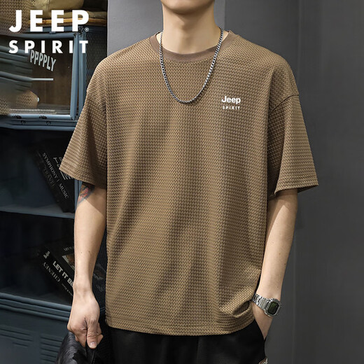 Футболка с коротким рукавом Jeep Spirit Jeep Men's Summer Ice Silk Top Cool Dry Dry Dry Later-Fulte