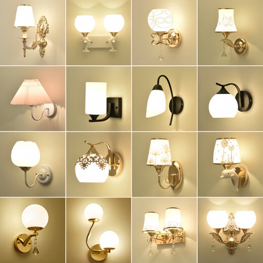Bikehu's Bedside Wall Light dormitorio Moderno 2024 Nuevo estilo NUEVO Sala de estar creativa Balcón de pared francesa Caminata XHXB686 Bola de oro [luz cálida]